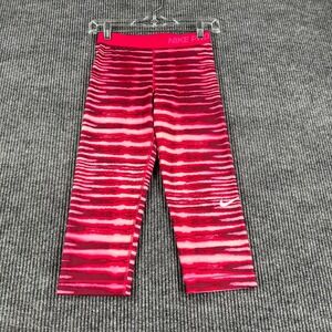 Nike Pro Leggings Womens‎ Small Pink Striped Workout Training Activewear Gym Run